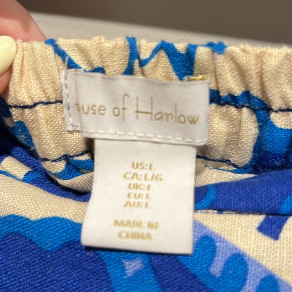 House of Harlow 1960 Blue Paisley Linen Maxi Skirt Set - Picture 6 of 9